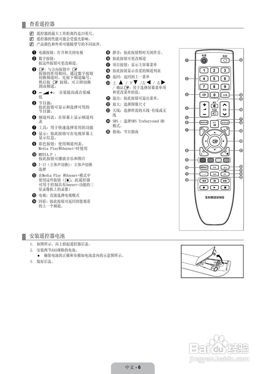 三星LA52B620R3F液晶彩电使用说明书:[1]