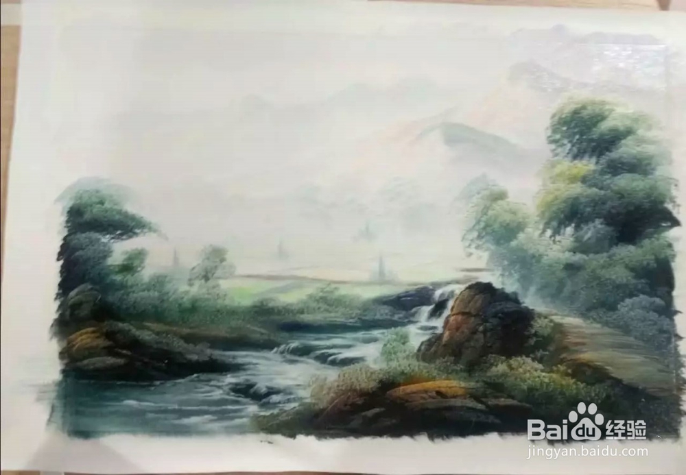 风景油画-刀画的过程