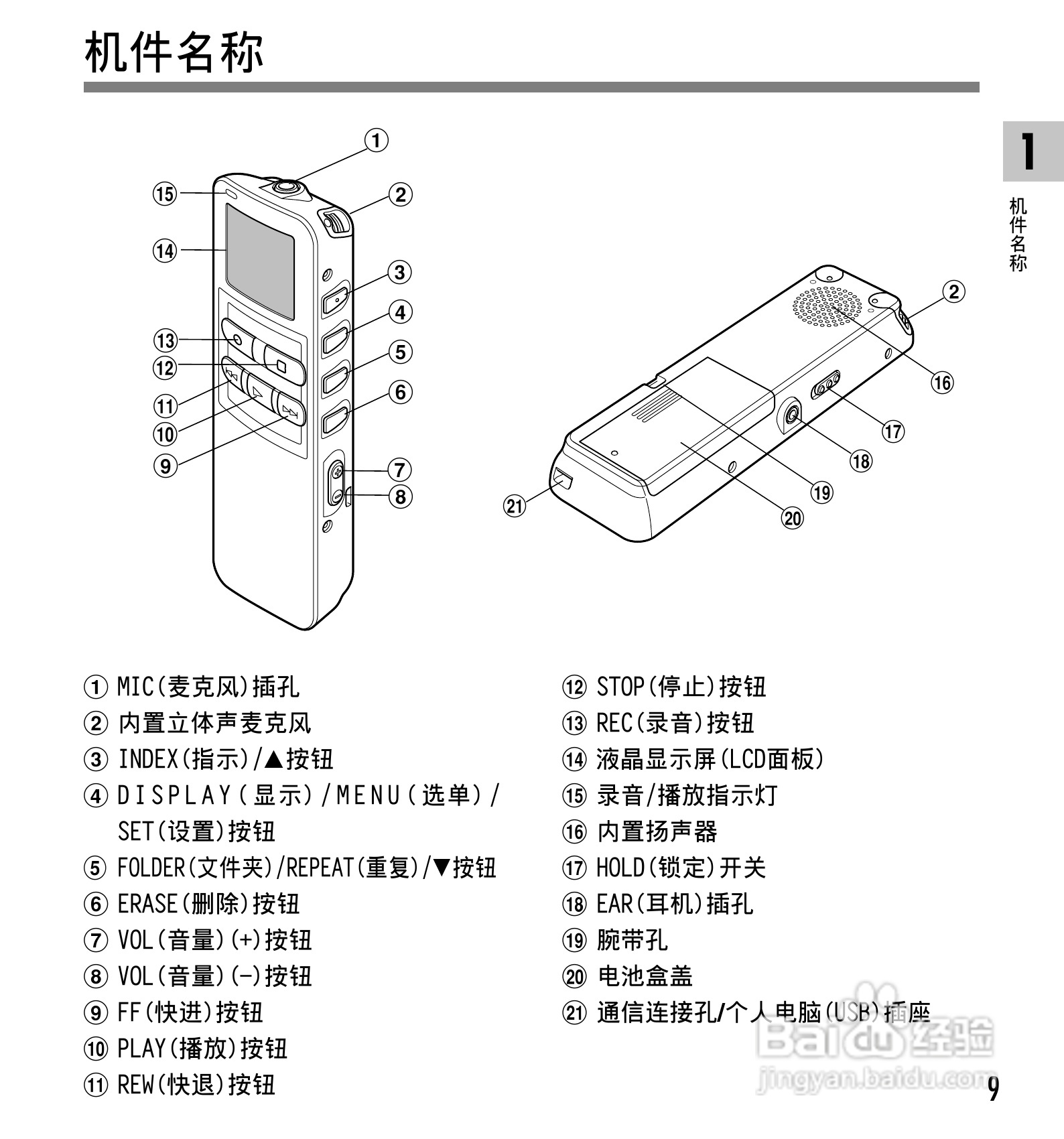奥林巴斯录音笔DS-20型使用说明书:[1]