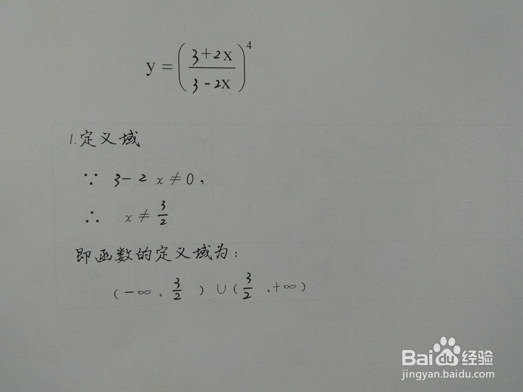 画分数复合函数y=(3+2x.3-2x)^4的示意...