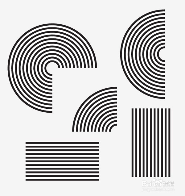 如何创建几何有条纹线的艺术插画