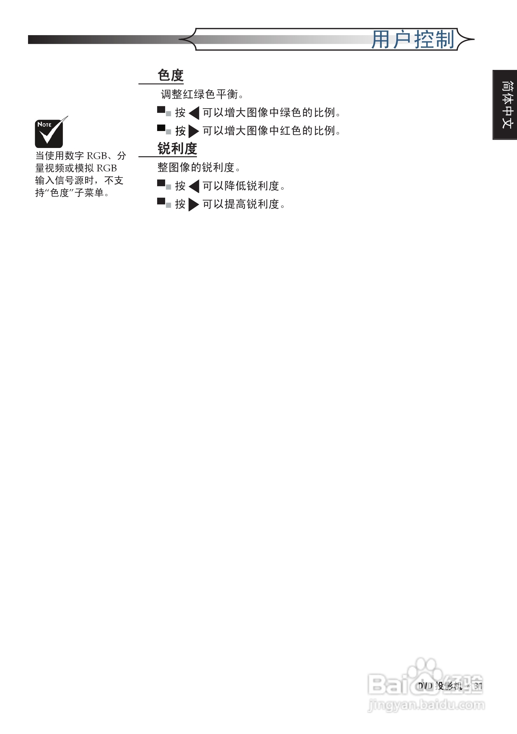 奥图码 DV10投影机说明书:[4]
