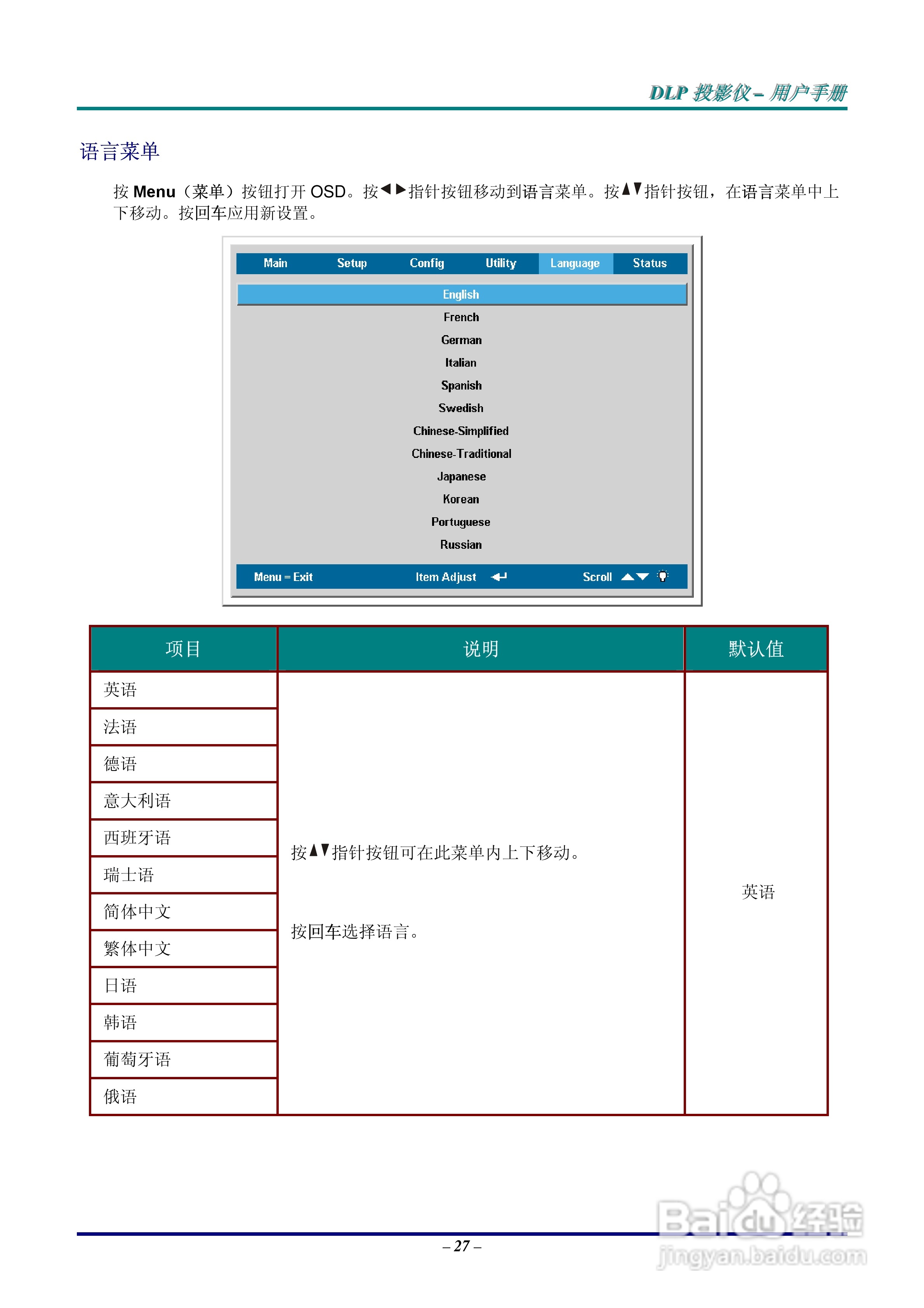丽讯Vivitek D638MX投影机说明书:[4]