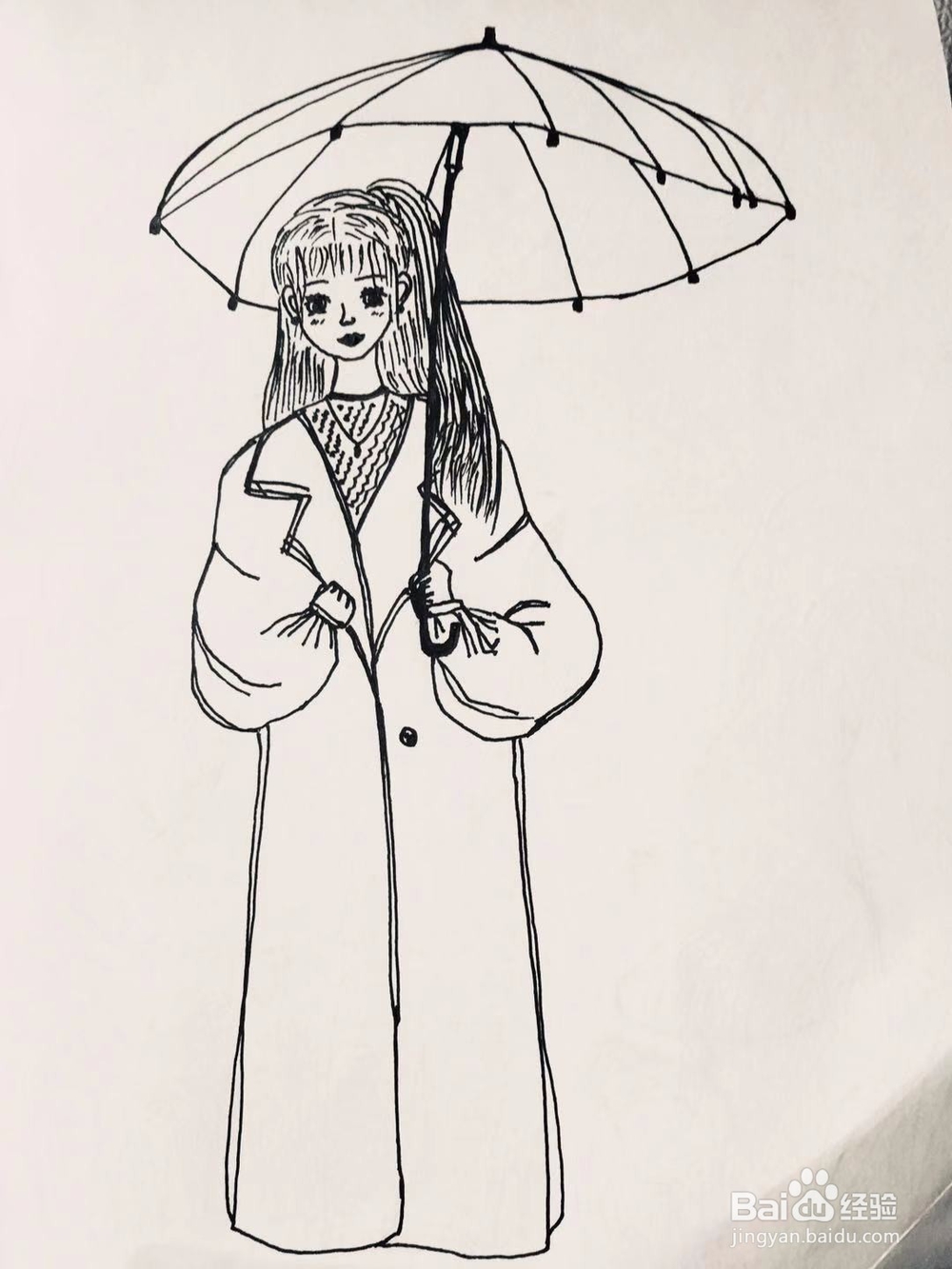 dxdll手绘之打伞的女孩