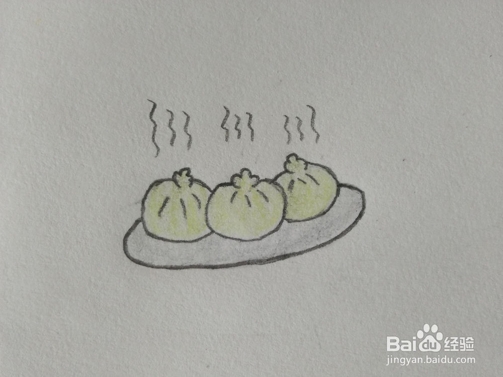 简笔画——怎么画一盘包子