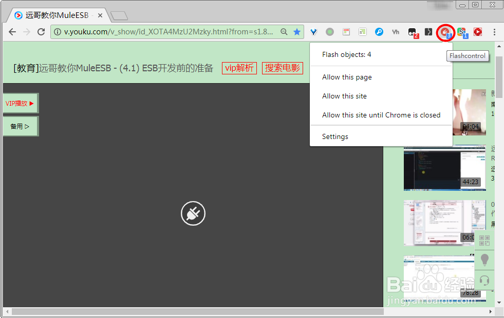 Chrome如何禁止视屏或Flash自动播放