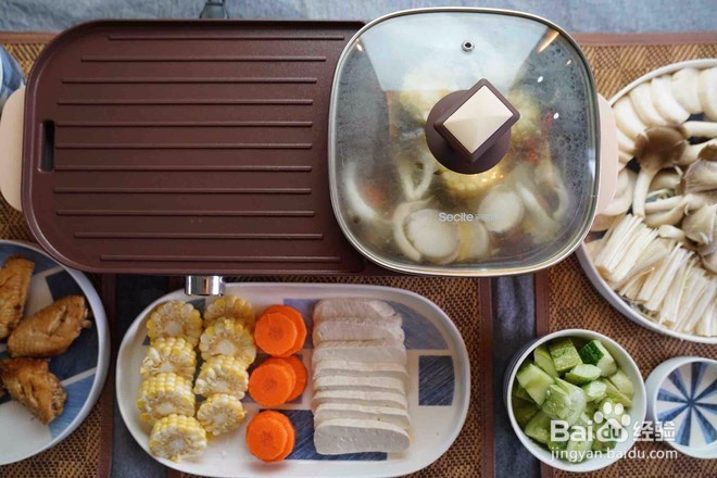 好吃的油鸡鲜蔬火锅