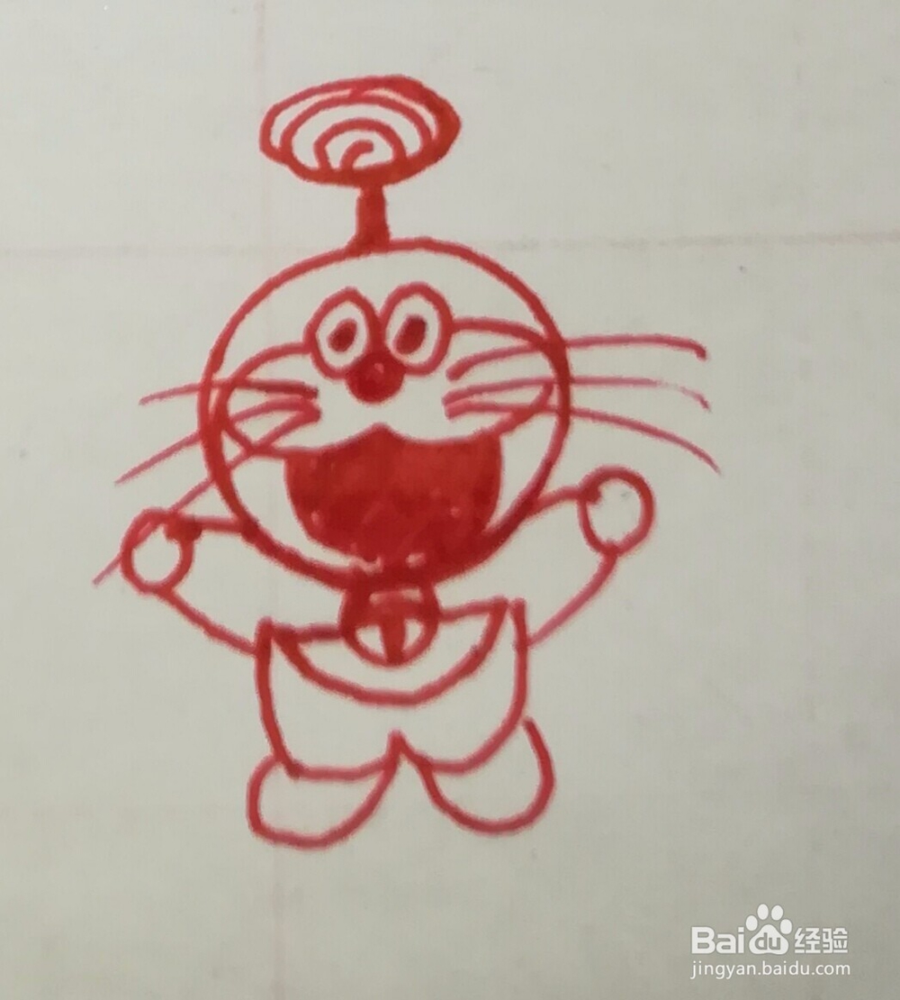 可爱调皮的机器猫简笔画怎么画步骤图