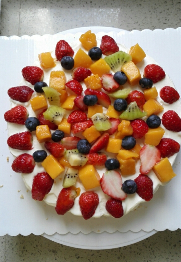 水果奶油裸蛋糕