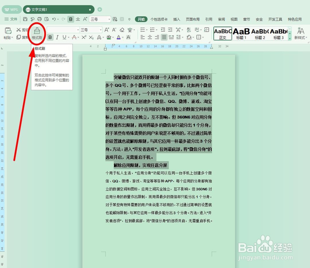 如何修改WPS文字中的文档格式?