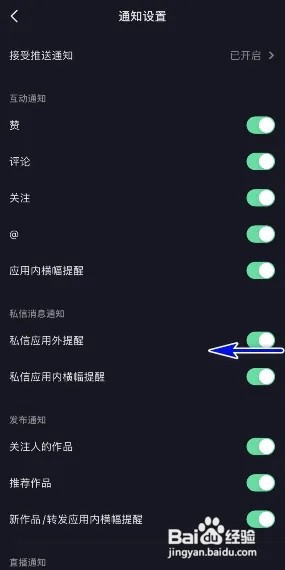 抖音极速版怎样关闭私信应用外提醒？
