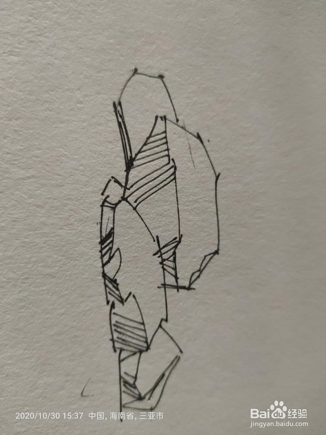 手绘中性笔绘石头