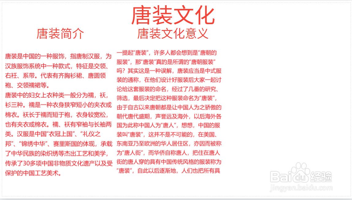 唐装文化手抄报