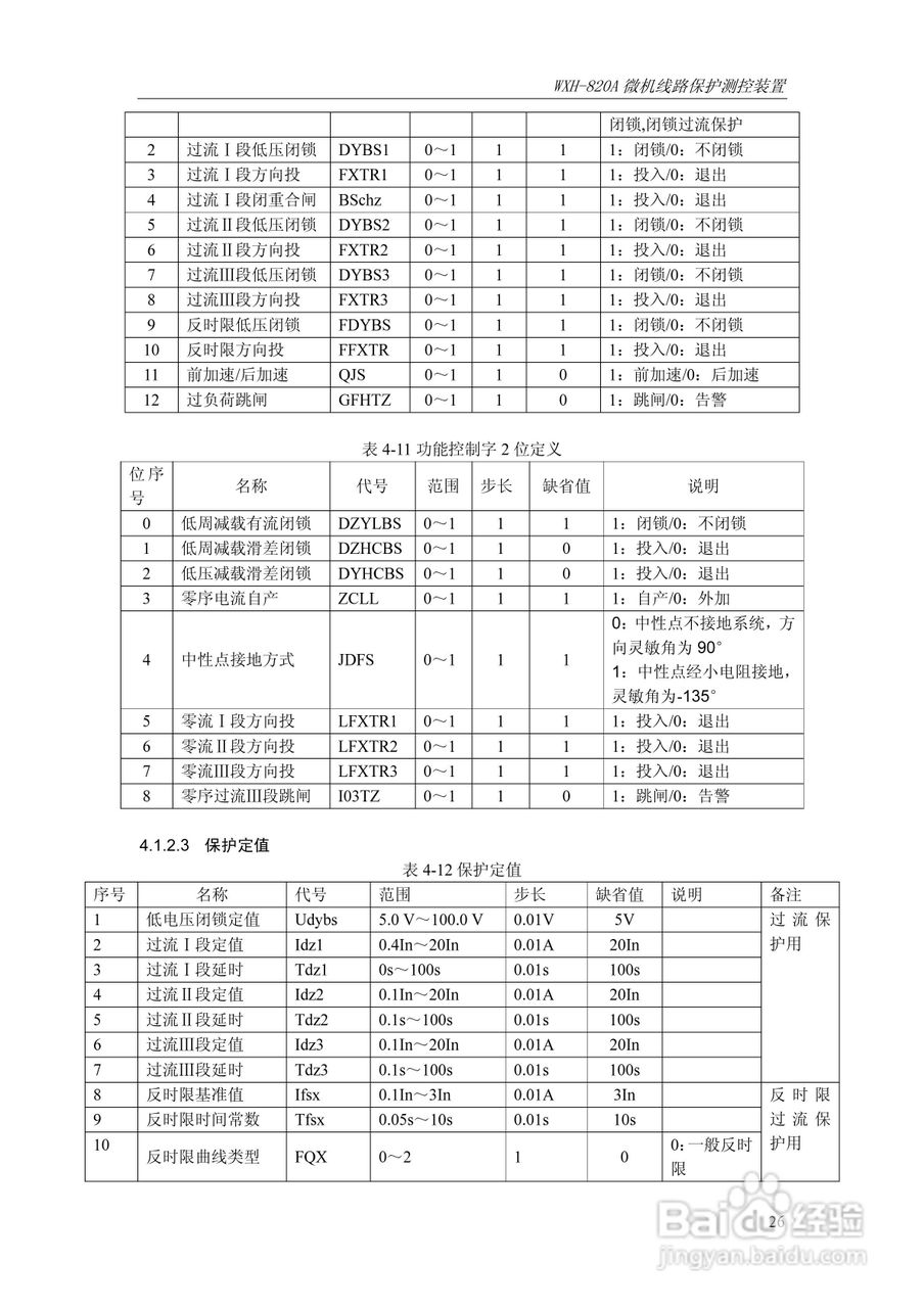 WXH-820A微机线路保护测控装置技术及使用说明书:[4]