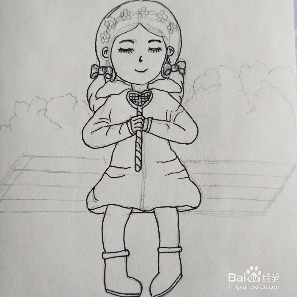 简笔画：可爱萌萌哒女孩步骤图