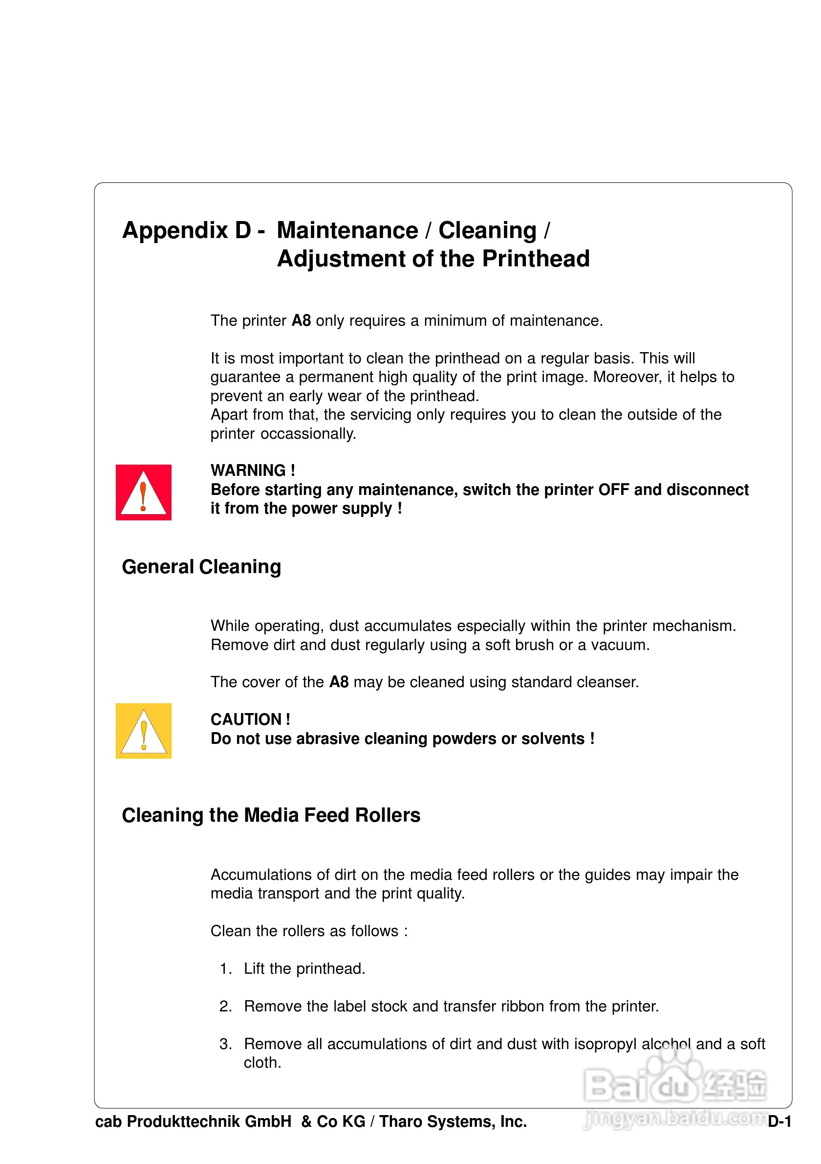 cab A8200打印机使用说明书:[13]