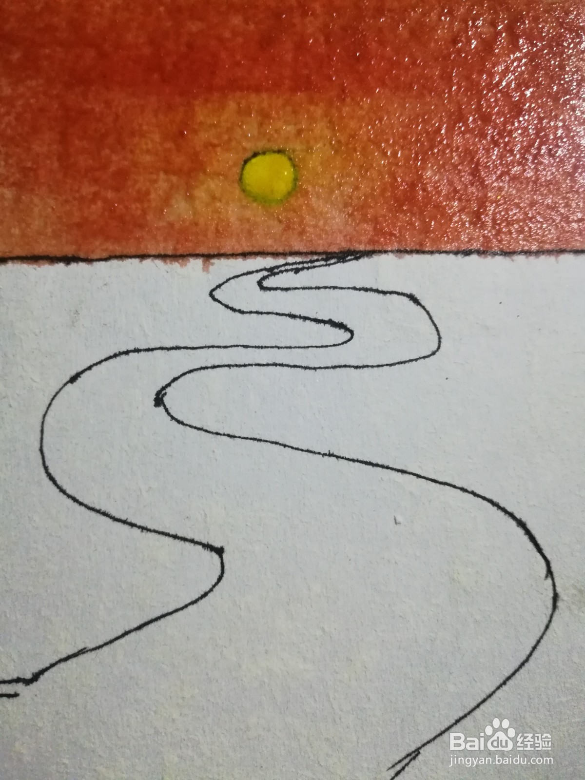 长河落日圆的简笔画