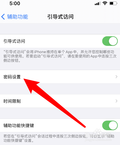 苹果手机怎样设置引导式访问密码