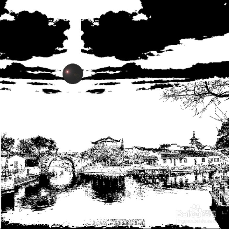 张继枫桥夜泊的简笔画