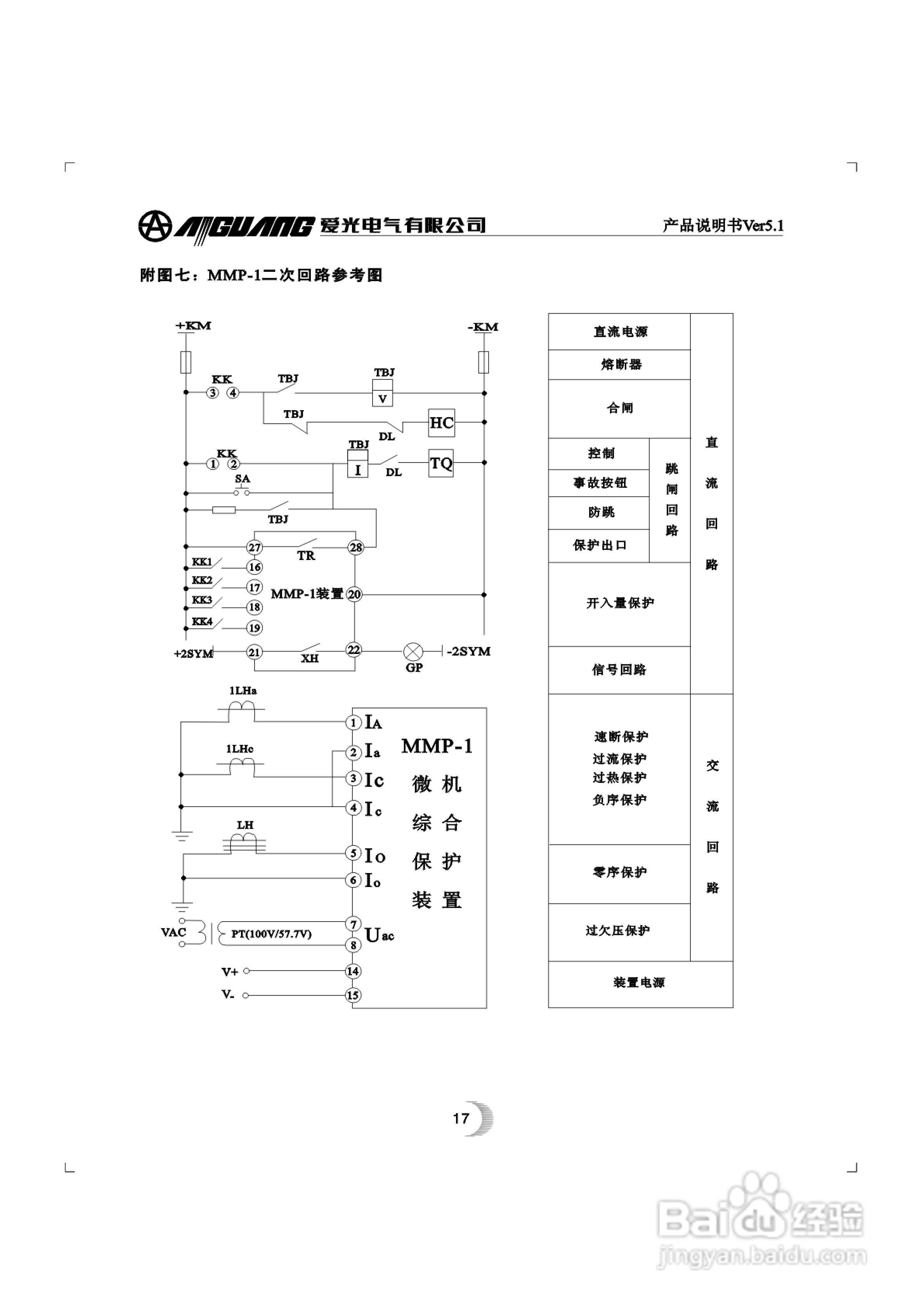 爱光MMP-1微机电动机综合保护装置说明书:[2]