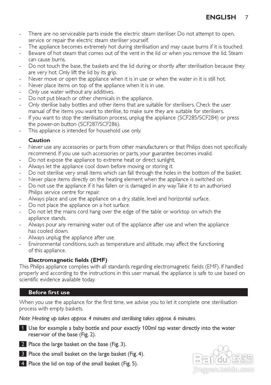 PHILIPS SCF285电子蒸汽消毒锅说明书:[1]