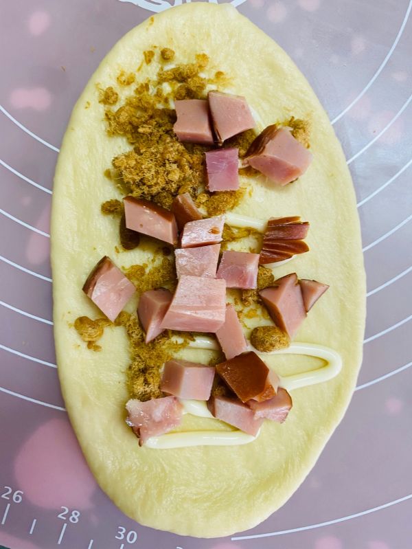 葱香火腿肉松面包