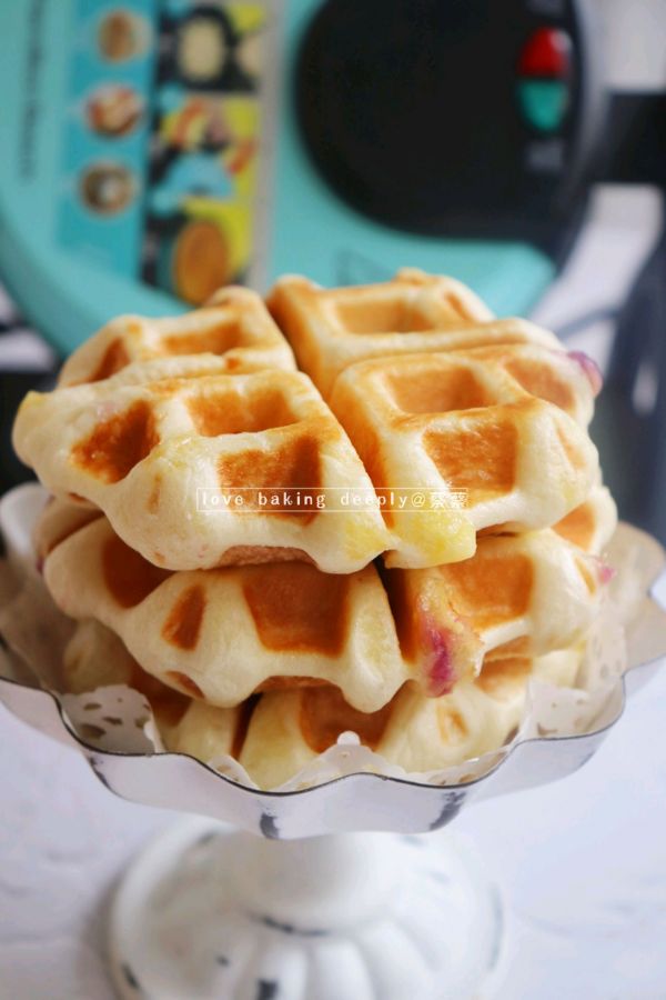 紫薯芝士华夫饼