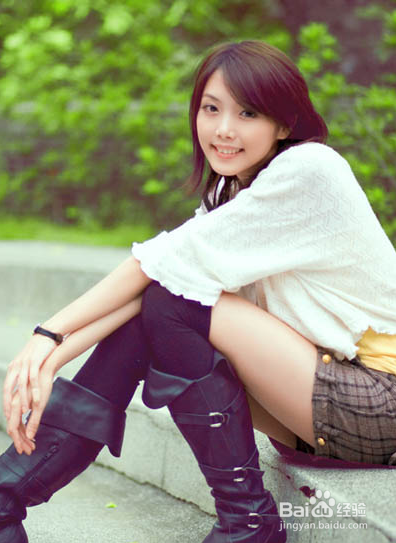PS给石阶上的美女图片增加淡淡的甜美色