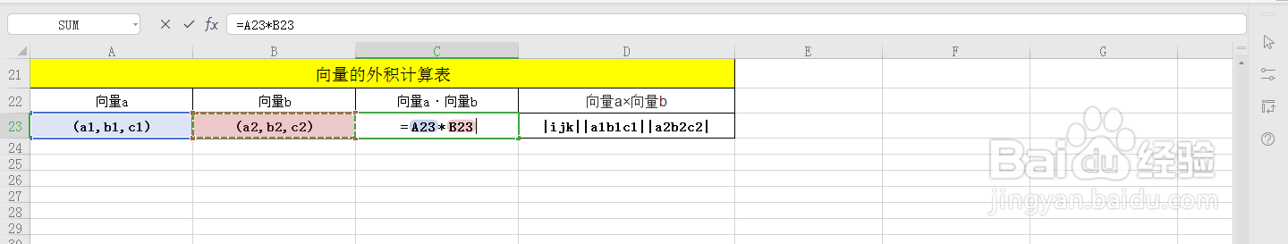 外积的计算方法