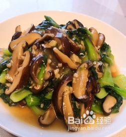 家常香菇炒油菜的做法