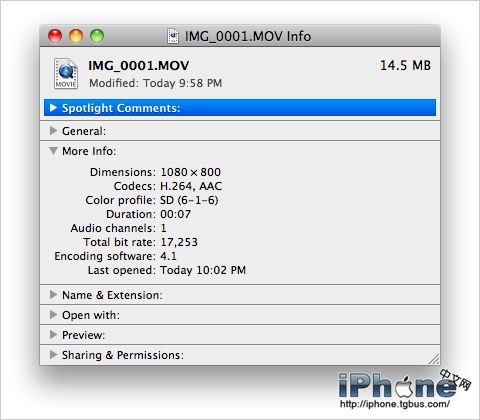 怎样开启iPhone 3GS的720P高清录相（Mac）