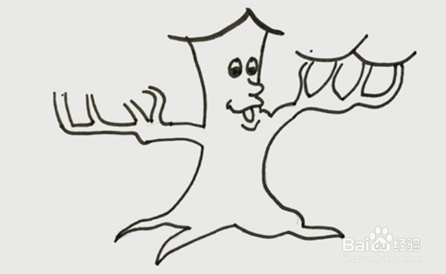 怎么画卡通的树？