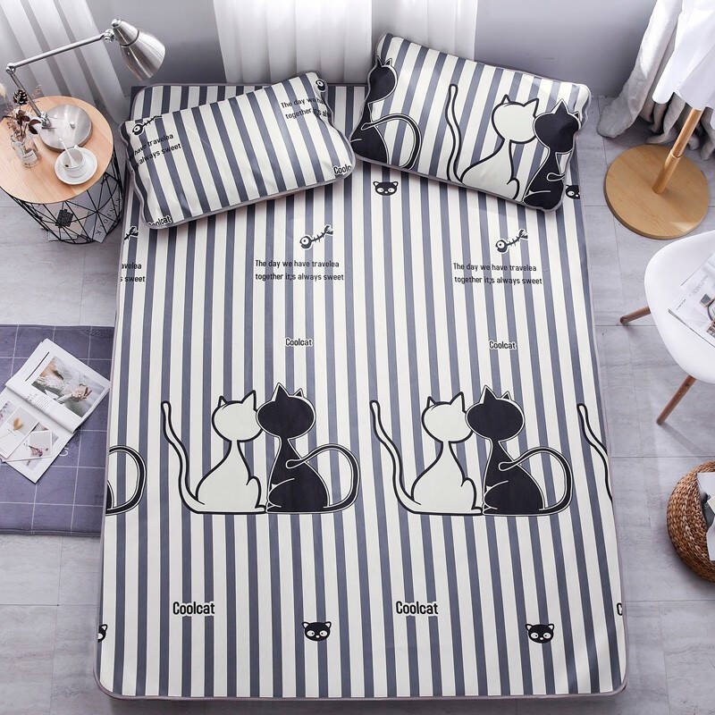 精选空调冰丝凉席予裸睡党清凉感