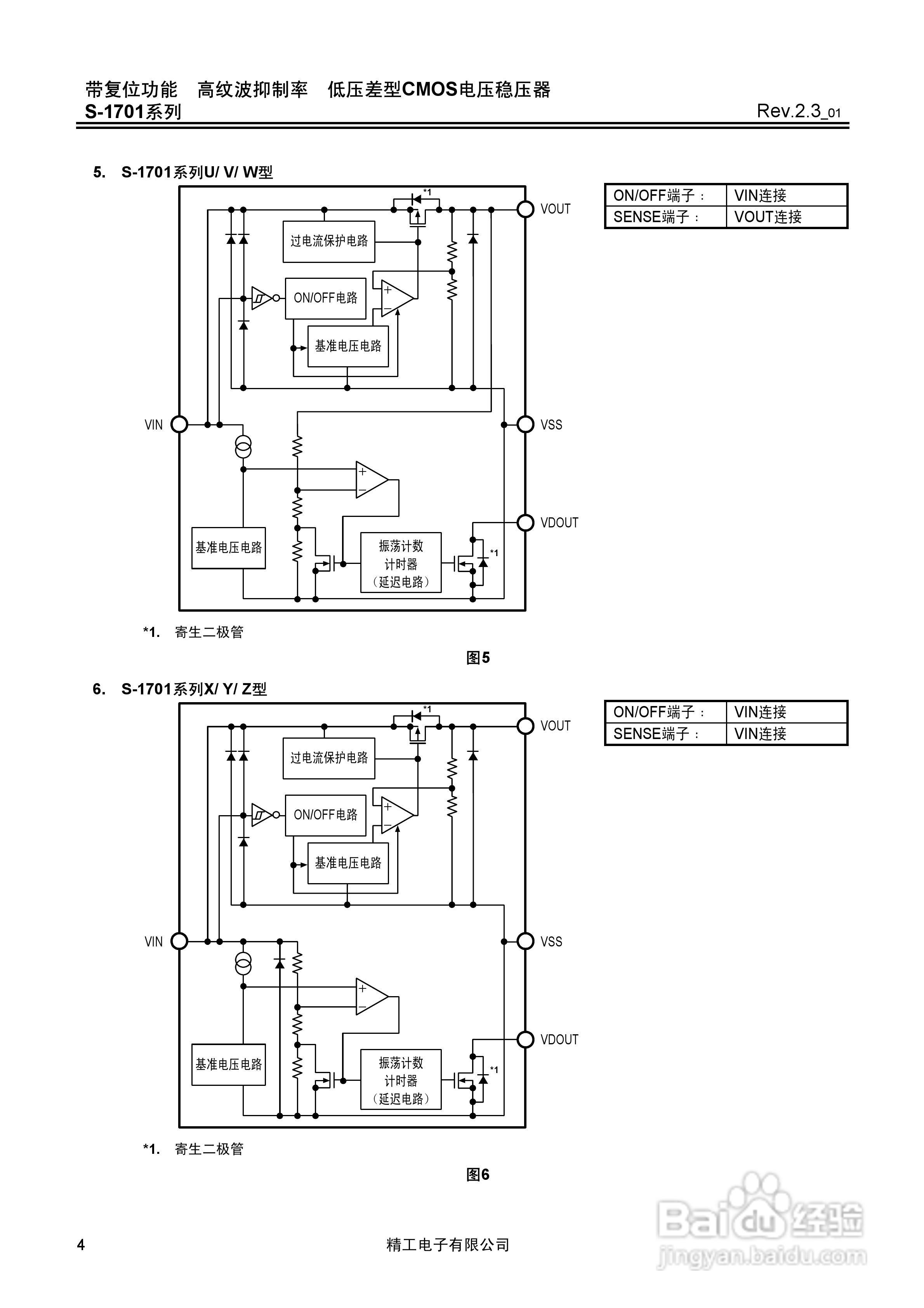 精工电子S-1701系列CMOS电压稳压器说明书:[1]