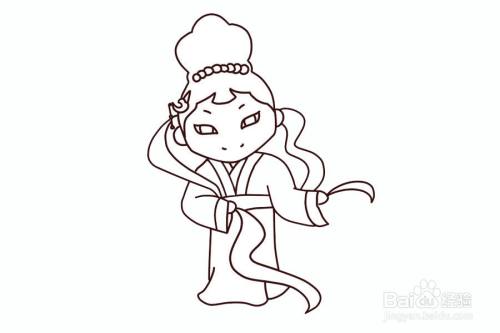 天女人物的简笔画