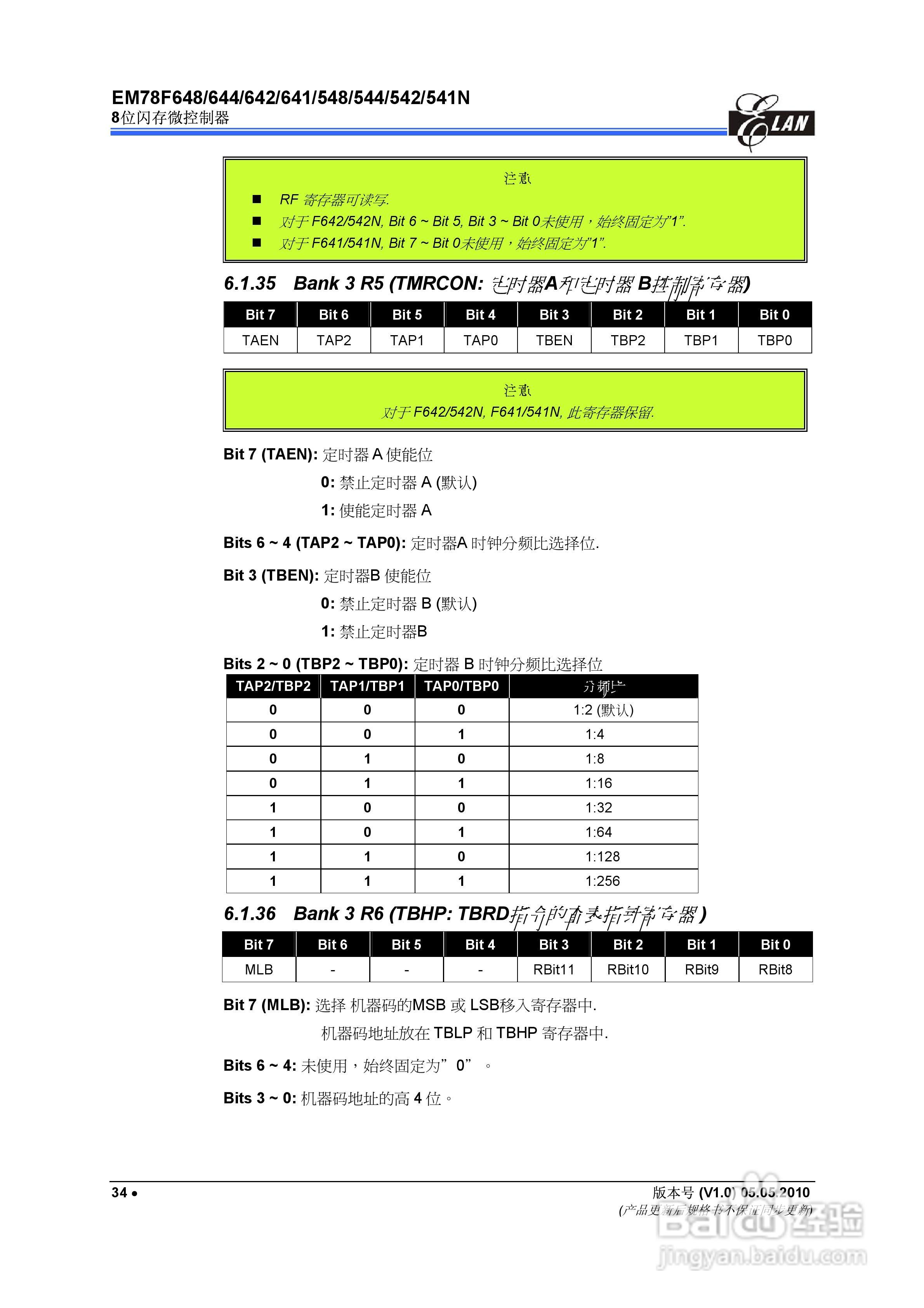 EM78F 8位闪存微控制器说明书:[5]