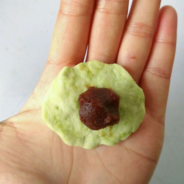 抹茶豆沙六方烧