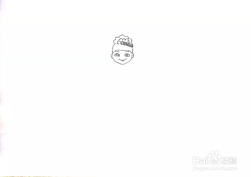练习芭蕾舞的小女孩简笔画