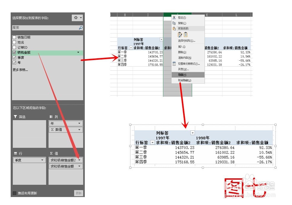 透视表里怎么进行同比分析