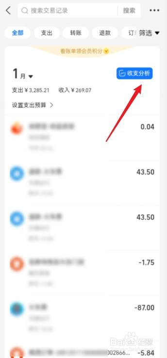 支付宝如何看每个月的总支出