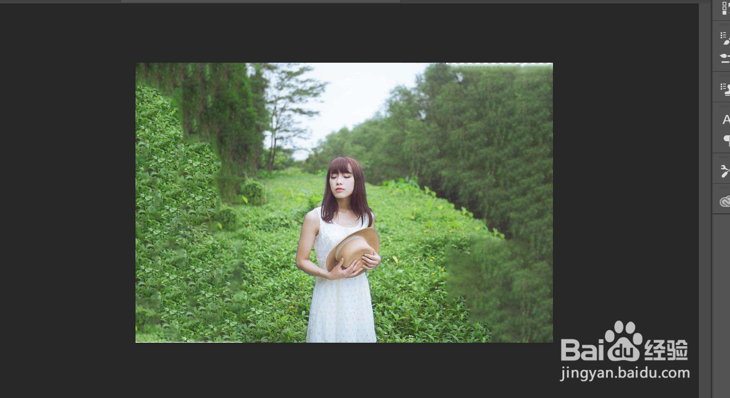 怎么把竖图变横图不影响主体形状（ps）