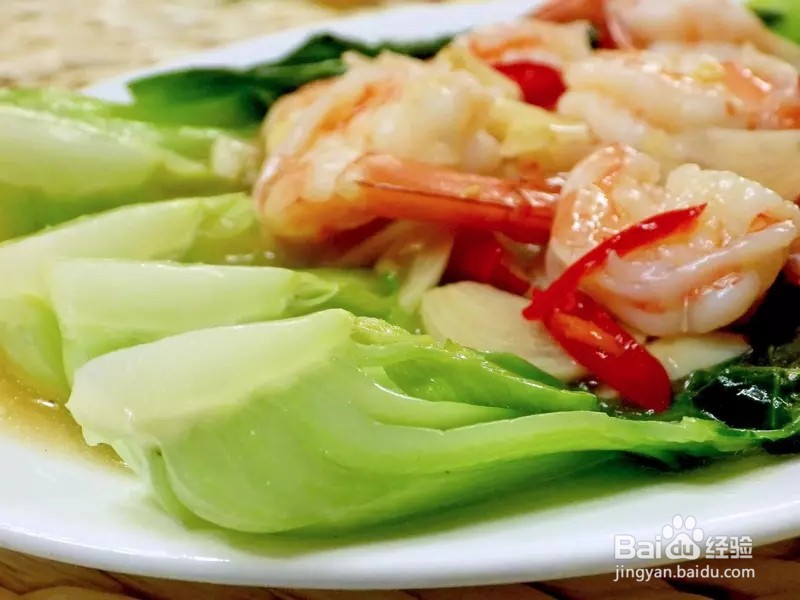 怎样做出家常菜系列之蒜香虾仁上海青