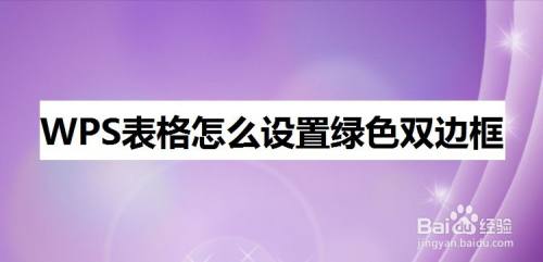 WPS表格怎么设置绿色双边框