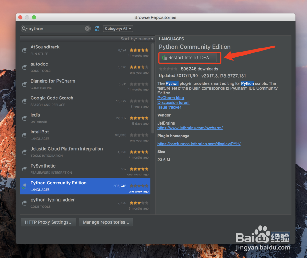 IntelliJ IDEA 怎么安装python插件 运行python