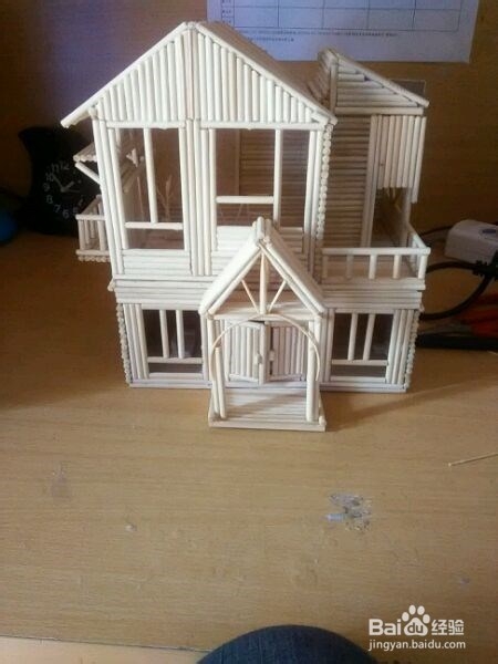 怎么用竹签坐手工小竹屋