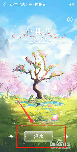 支付宝地下室种桃花怎么玩