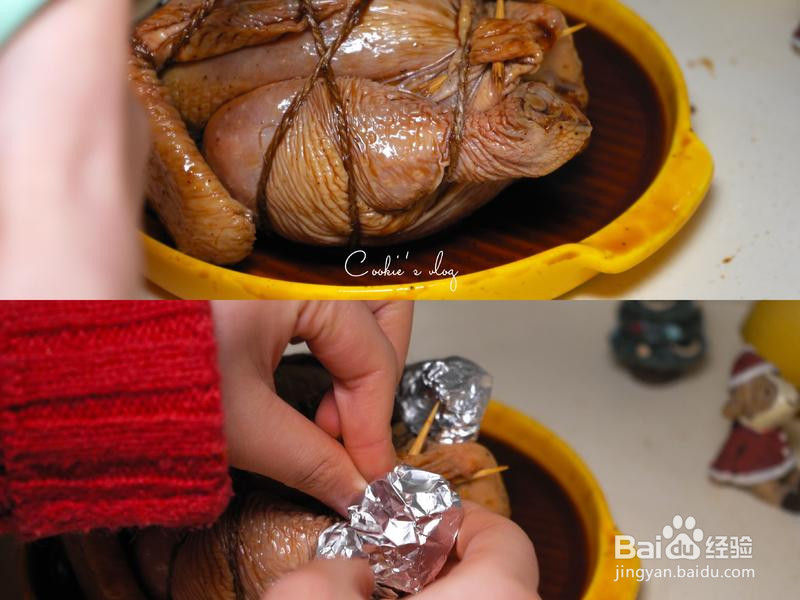 会爆汁的圣诞果蔬烤鸡的做法