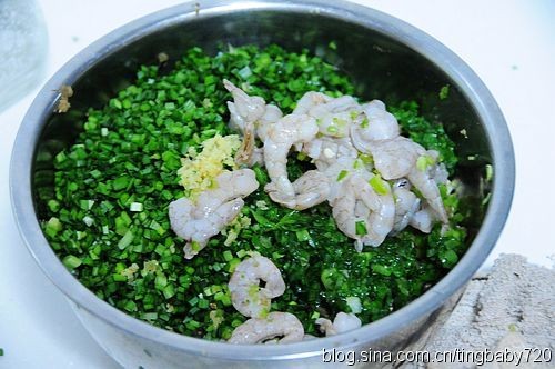 鲜豆角韭菜虾仁儿饺子