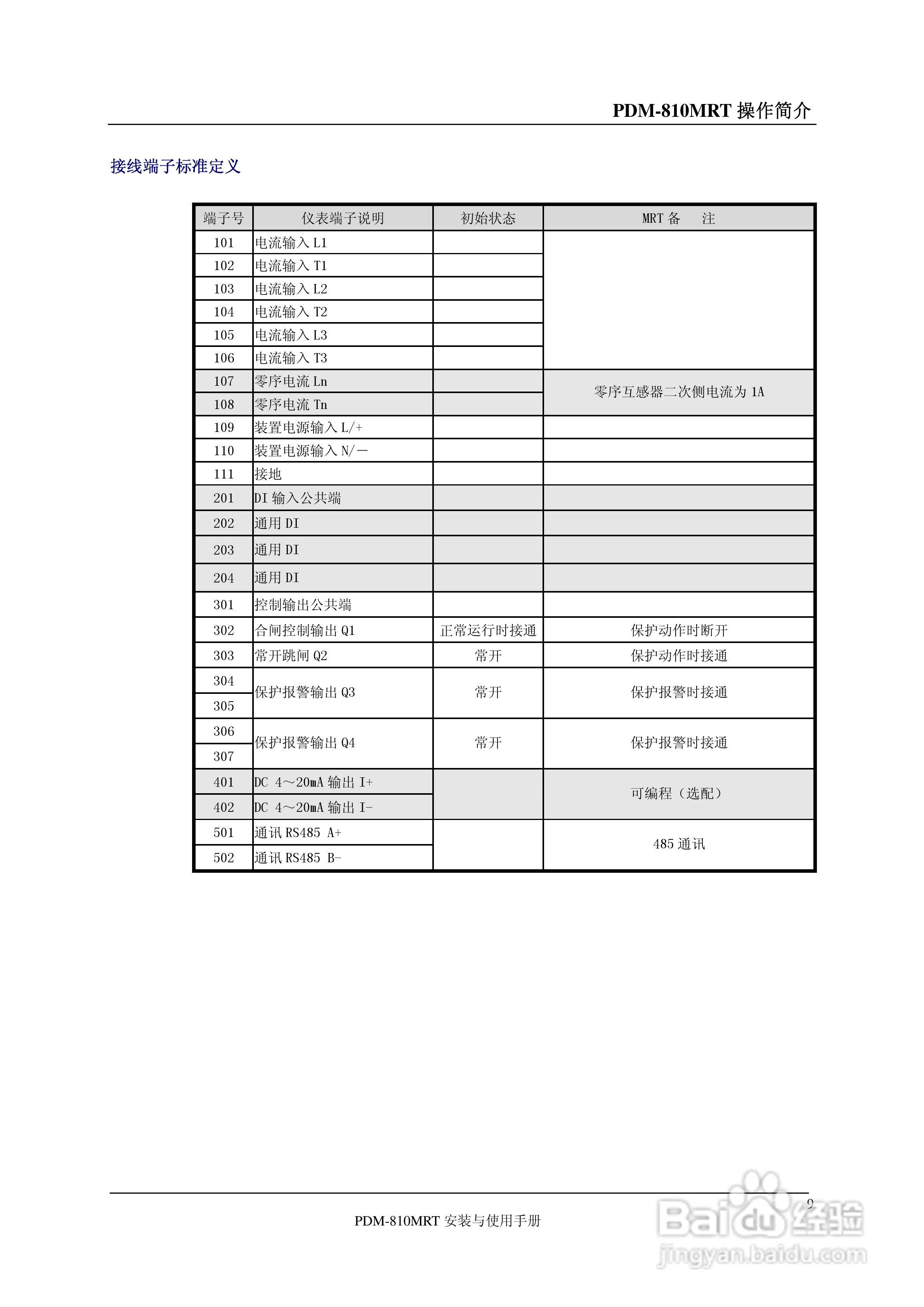 丹东华通PDM-810MRT仪表说明书:[1]