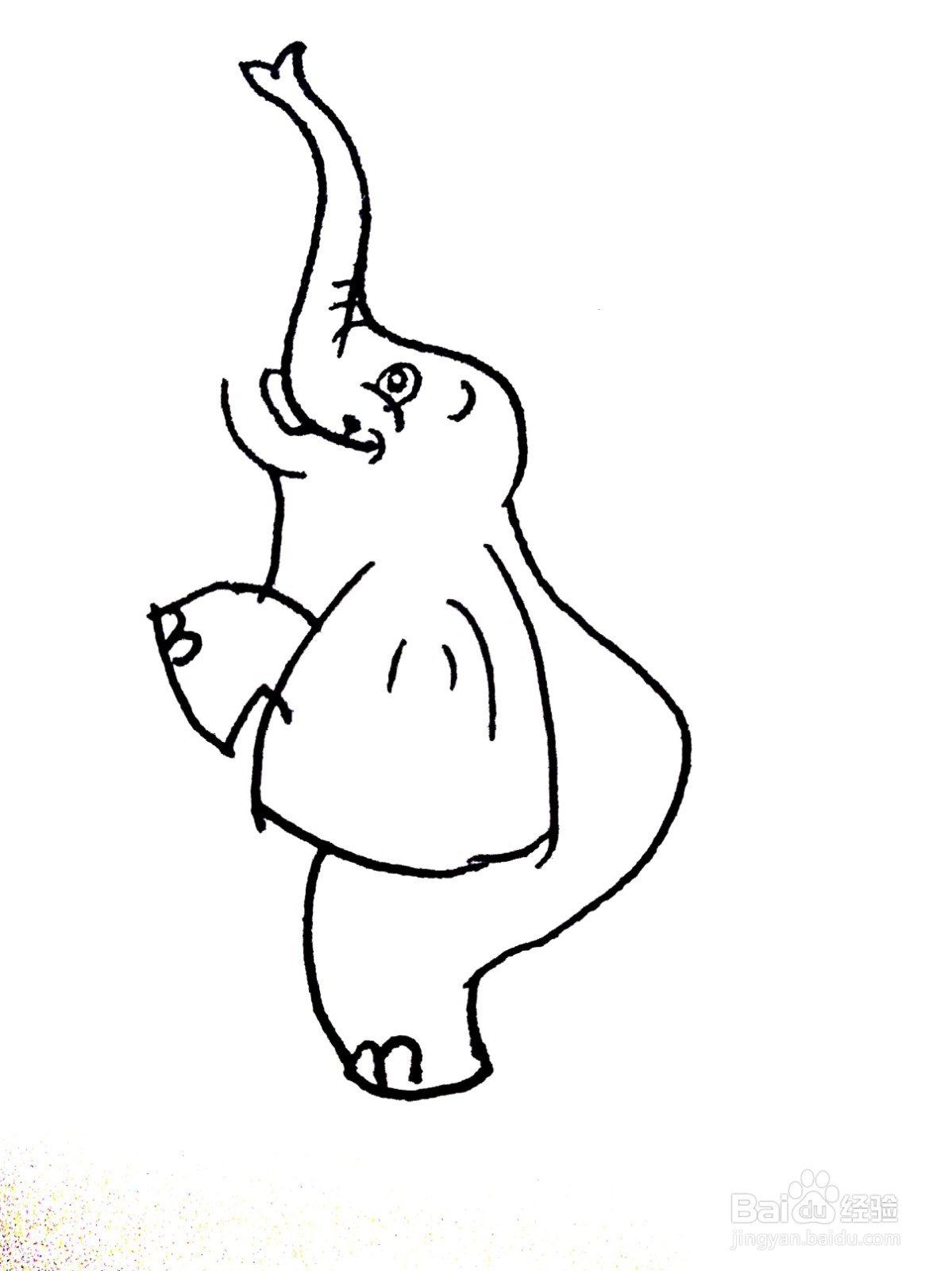 站着的大象线描画怎么画